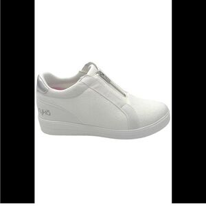 Ryka Wedge Sneakers with Zipper Detail Vibe White - Wide